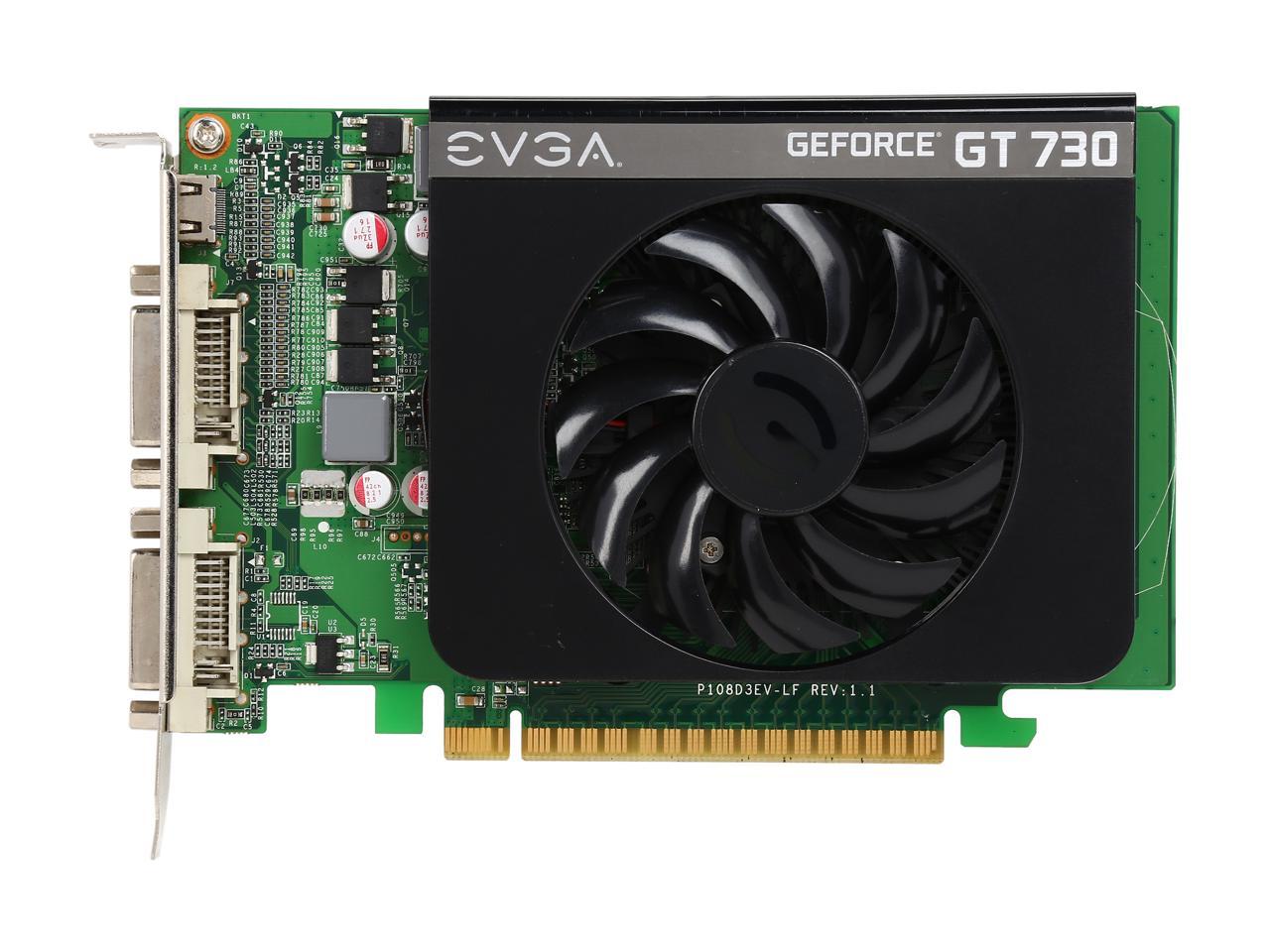 EVGA GeForce GT 730 DirectX 12 (feature level 11_0) 01G-P3-2731-RX 1GB 128-Bit DDR3 PCI Express 2.0 Video Card