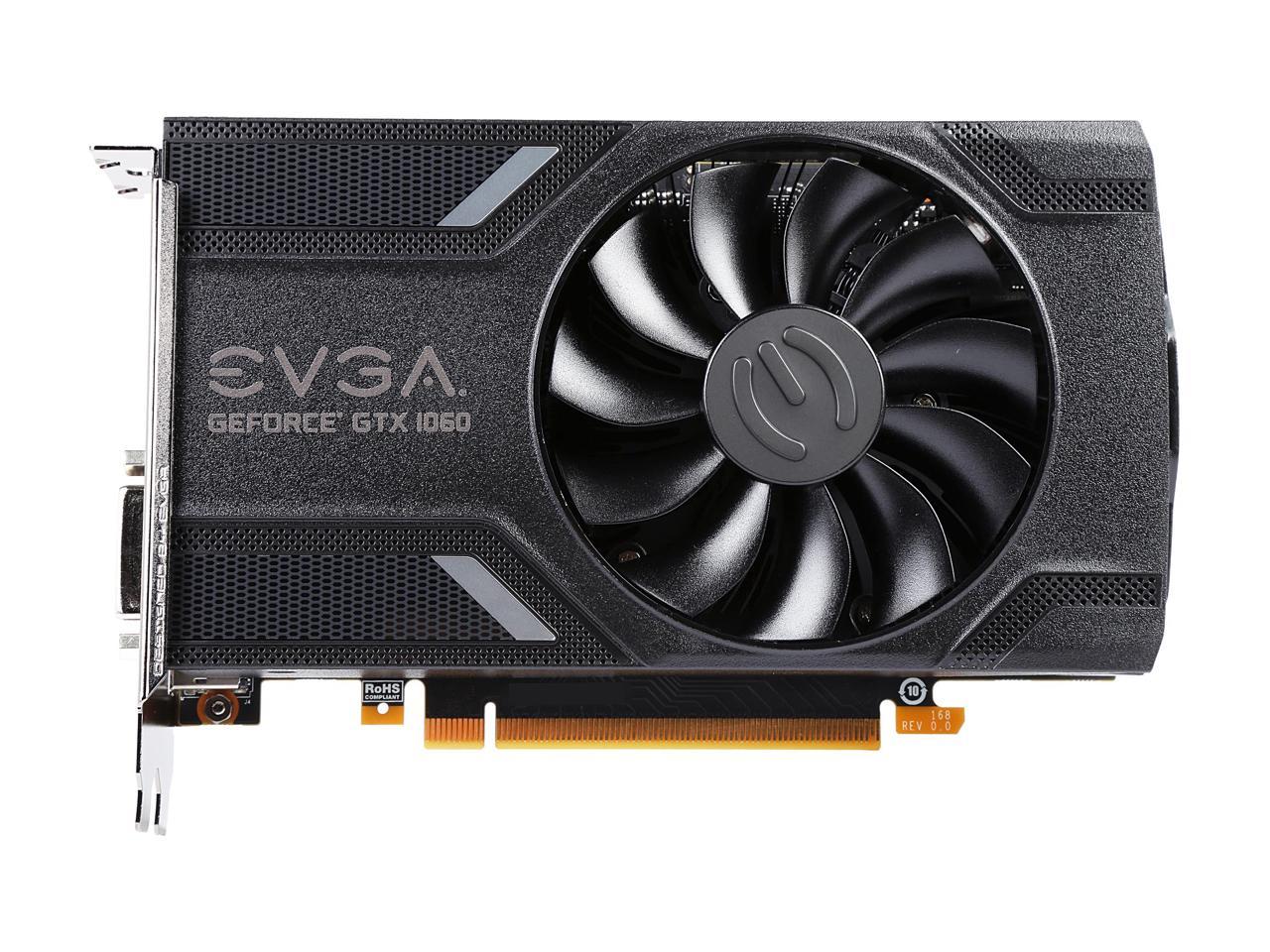 EVGA GeForce GTX 1060 GAMING, ACX 2.0 (Single Fan), 03G-P4-6160-KR, 3GB GDDR5, DX12 OSD Support (PXOC), Only 6.8 Inches