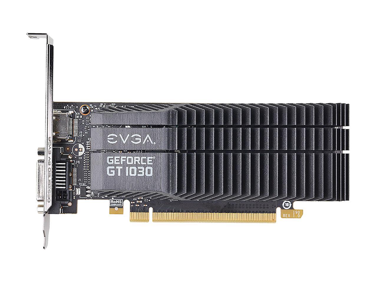 EVGA GeForce GT 1030 SC, 02G-P4-6332-KR, 2GB GDDR5, Passive, Low Profile