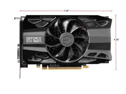 EVGA GeForce GTX 1660 Ti XC GAMING, 06G-P4-1263-KR, 6GB GDDR6, HDB Fan