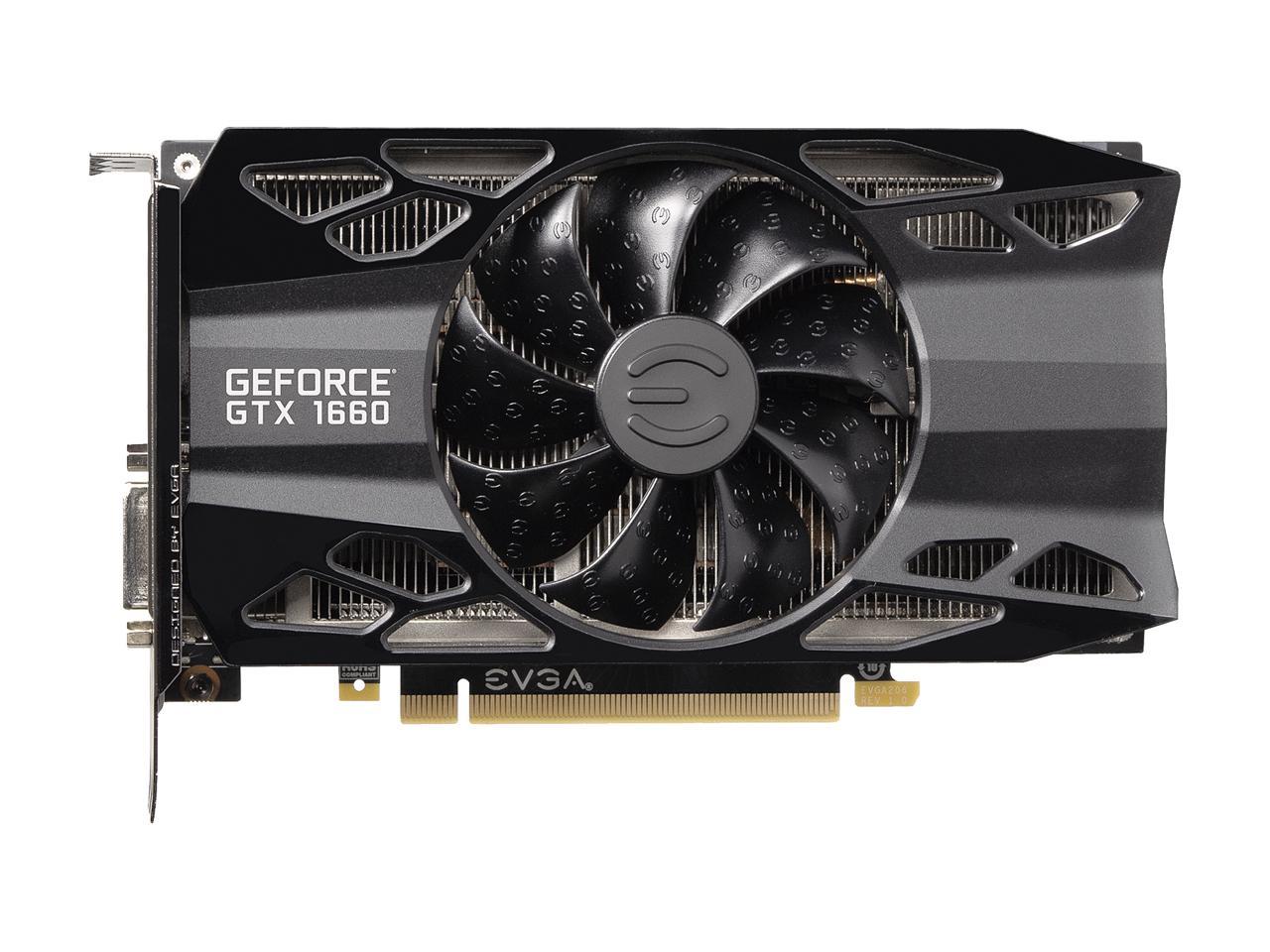 EVGA GeForce GTX 1660 XC Black GAMING, 06G-P4-1161-KR, 6GB GDDR5, HDB Fan