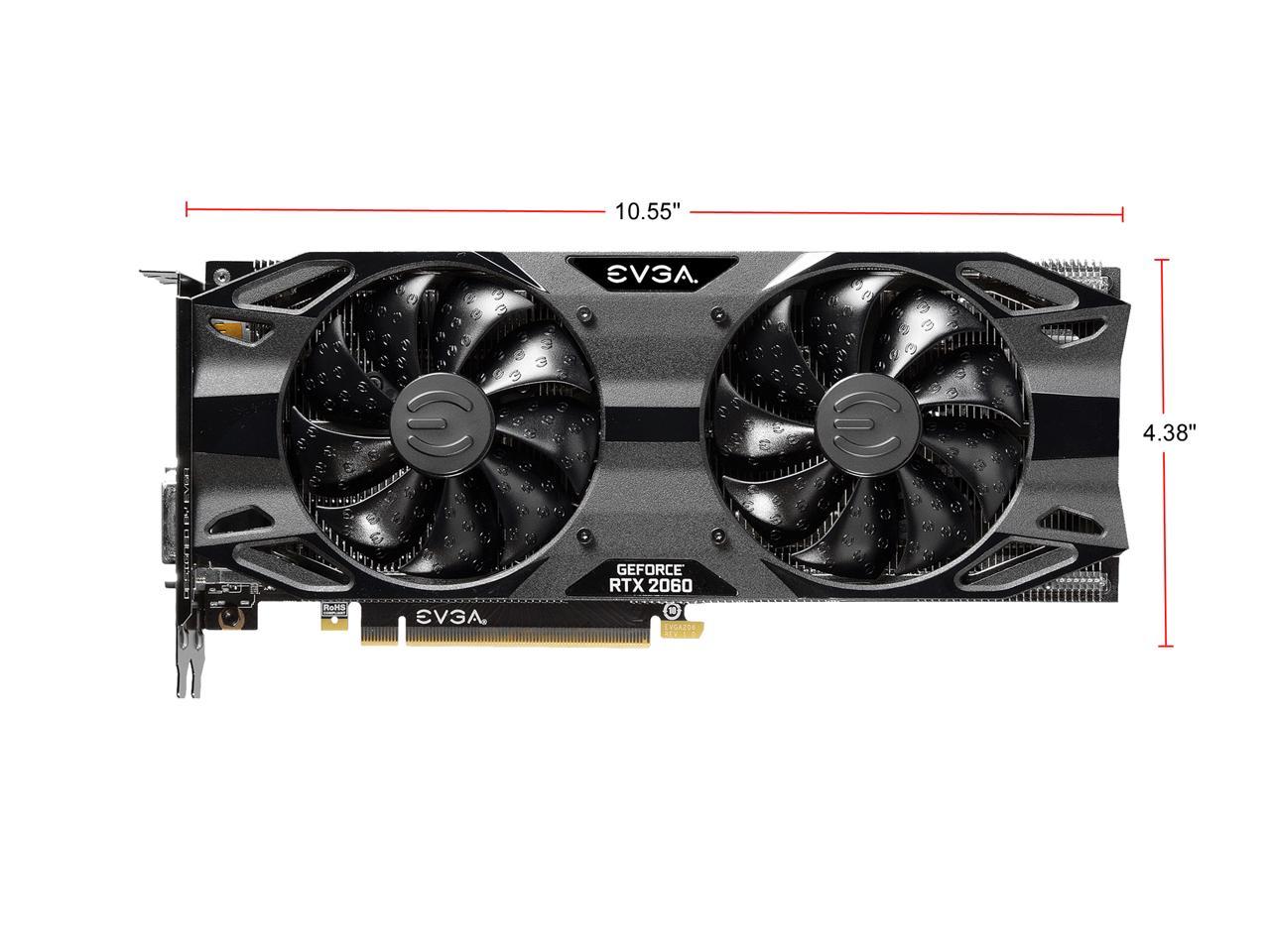 EVGA GeForce RTX 2060 SC Ultra GAMING, 06G-P4-2067-KR, 6GB GDDR6, Dual HDB Fans