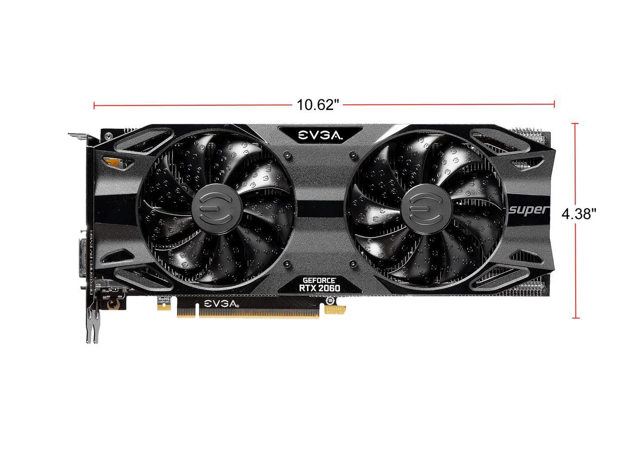 EVGA GeForce RTX 2060 SUPER SC ULTRA GAMING, 08G-P4-3067-KR, 8GB GDDR6, Dual HDB Fans, Metal Backplate