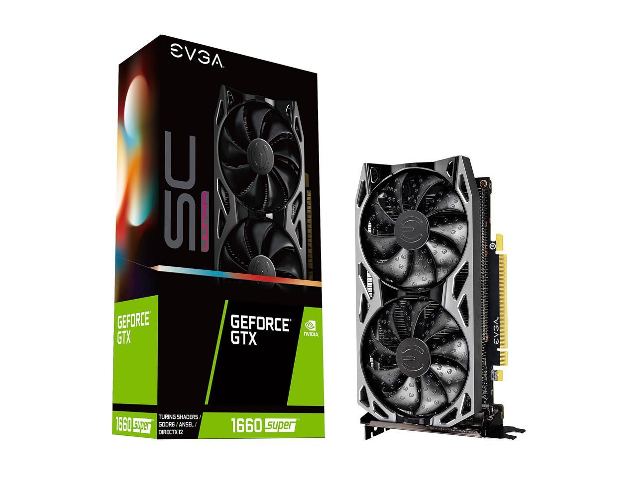 EVGA GeForce GTX 1660 SUPER SC ULTRA GAMING, 06G-P4-1068-KR, 6GB GDDR6, Dual Fan, Metal Backplate