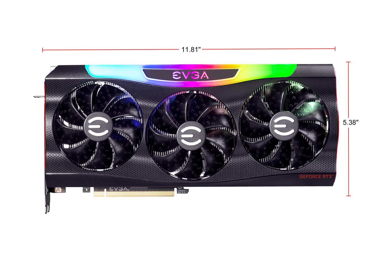 EVGA GeForce RTX 3080 FTW3 GAMING Video Card, 10G-P5-3895-KR, 10GB GDDR6X, iCX3 Technology, ARGB LED, Metal Backplate