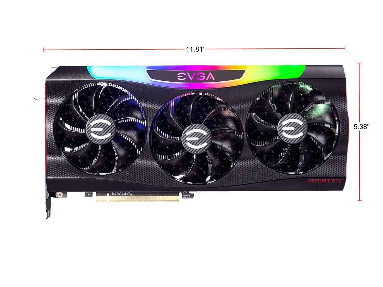 EVGA GeForce RTX 3090 FTW3 ULTRA GAMING Video Card, 24G-P5-3987-KR, 24GB GDDR6X, iCX3 Technology, ARGB LED, Metal Backplate