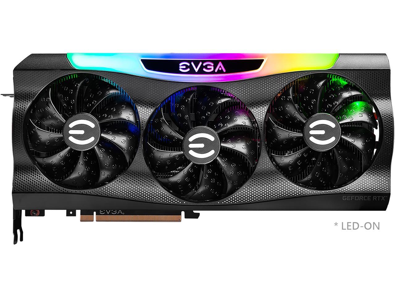 EVGA GeForce RTX 3080 FTW3 ULTRA GAMING Video Card, 10G-P5-3897-KL, 10GB GDDR6X, iCX3 Technology, ARGB LED, Metal Backplate, LHR