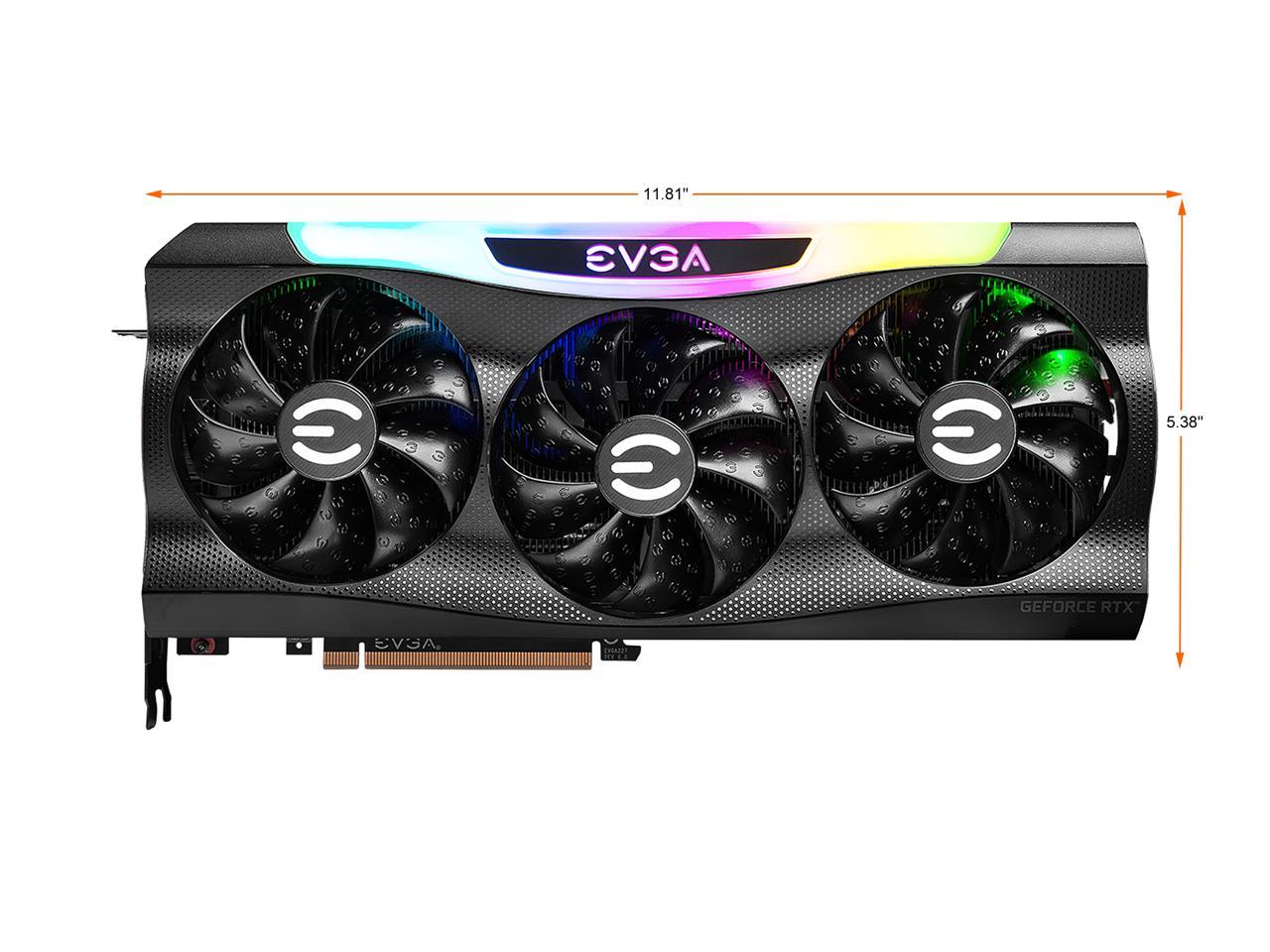 EVGA GeForce RTX 3070 FTW3 ULTRA GAMING Video Card, 08G-P5-3767-KL, 8GB GDDR6, iCX3 Technology, ARGB LED, Metal Backplate, LHR