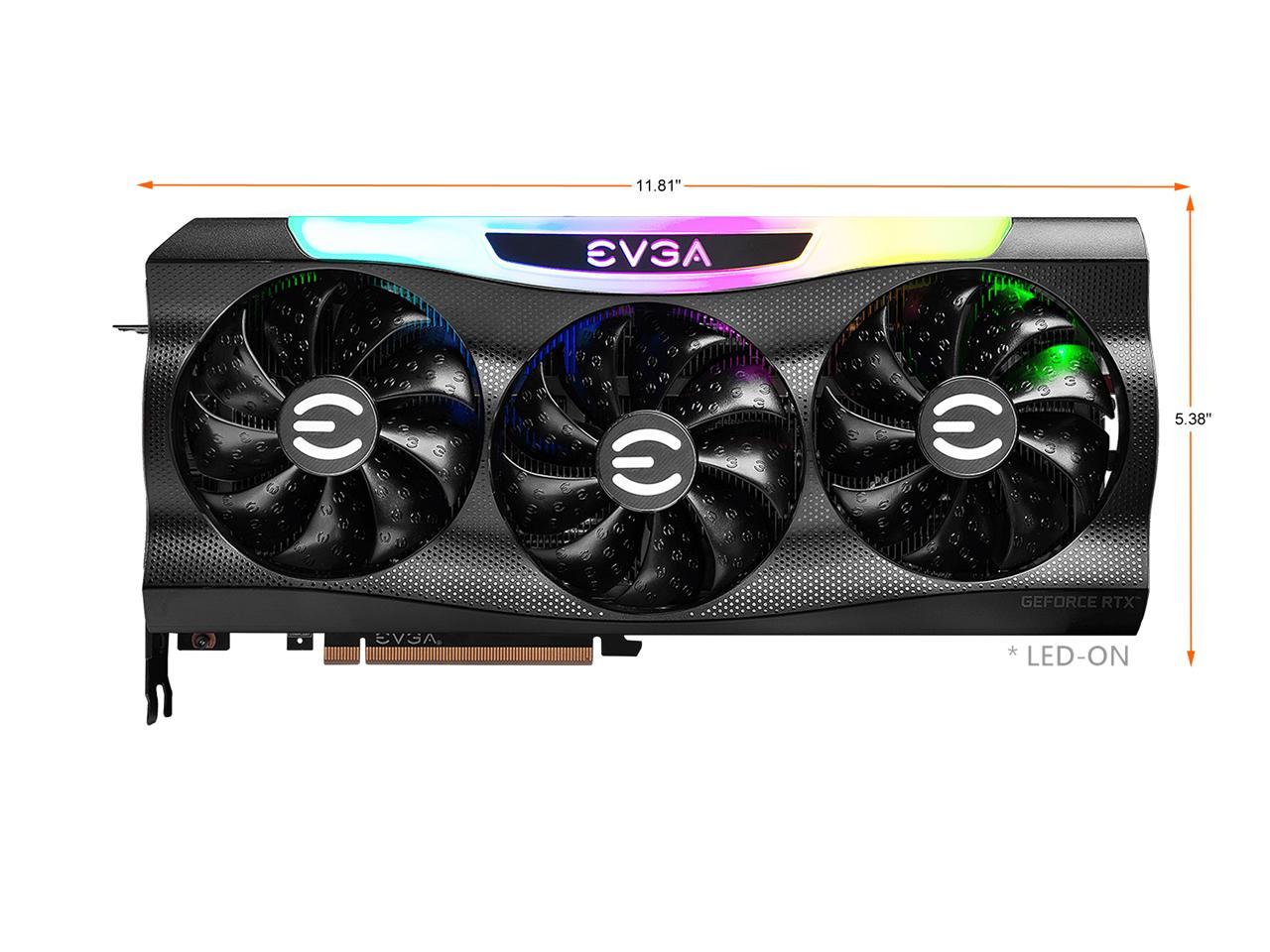 EVGA GeForce RTX 3070 Ti FTW3 ULTRA GAMING Video Card, 08G-P5-3797-KL, 8GB GDDR6X, iCX3 Technology, ARGB LED, Metal Backplate