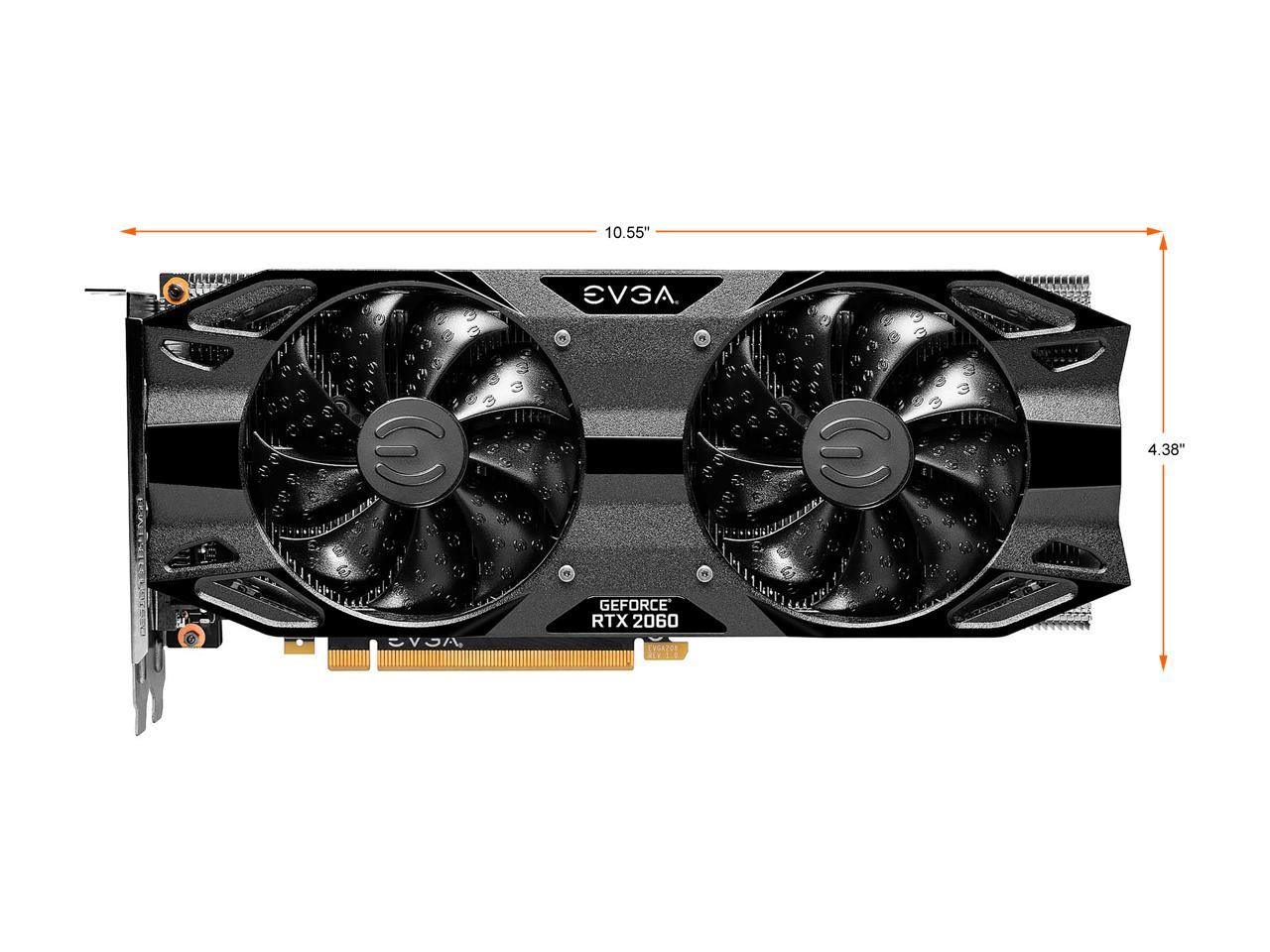 EVGA GeForce RTX 2060 12GB XC BLACK GAMING, 12G-P4-2261-KR, 12GB GDDR6, Dual Fans, Metal Backplate