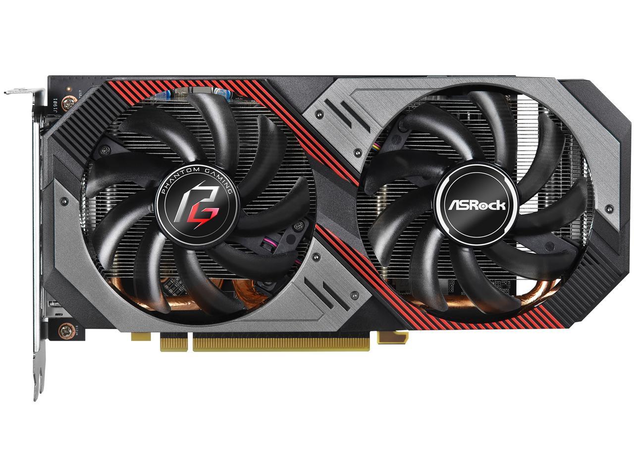 ASRock Phantom Gaming D2 Radeon RX 5600 XT RX5600XT PGD2 6GO 6GB (14Gbps) 192-Bit GDDR6 PCI Express 4.0 x16 HDCP Ready Video Card