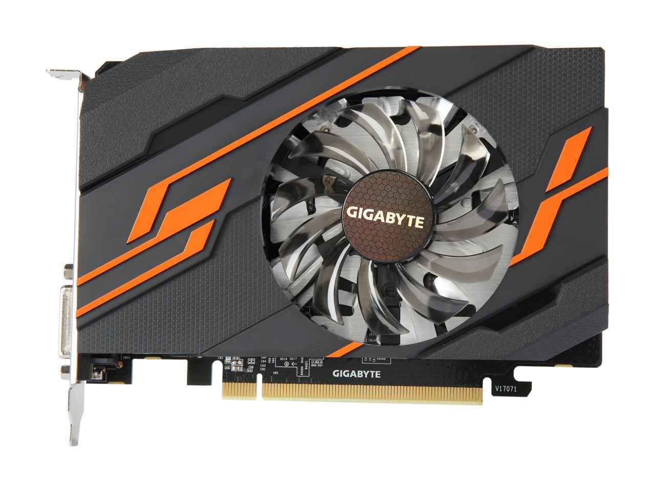 GIGABYTE GeForce GT 1030 DirectX 12 GV-N1030OC-2GI 2GB 64-Bit GDDR5 PCI Express x16 Video Card