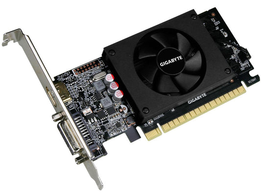 GIGABYTE GeForce GT 710 DirectX 12 GV-N710D5-2GL 2GB 64-Bit DDR5 PCI Express 2.0 x8 Low Profile Video Card