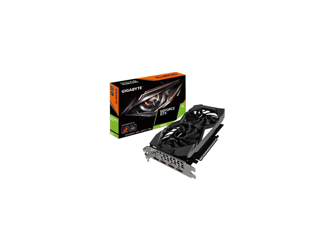 GIGABYTE GeForce GTX 1650 WINDFORCE OC 4G Graphics Card, 2 x WINDFORCE Fans, 4GB 128-Bit GDDR5, GV-N1650WF2OC-4GD Video Card