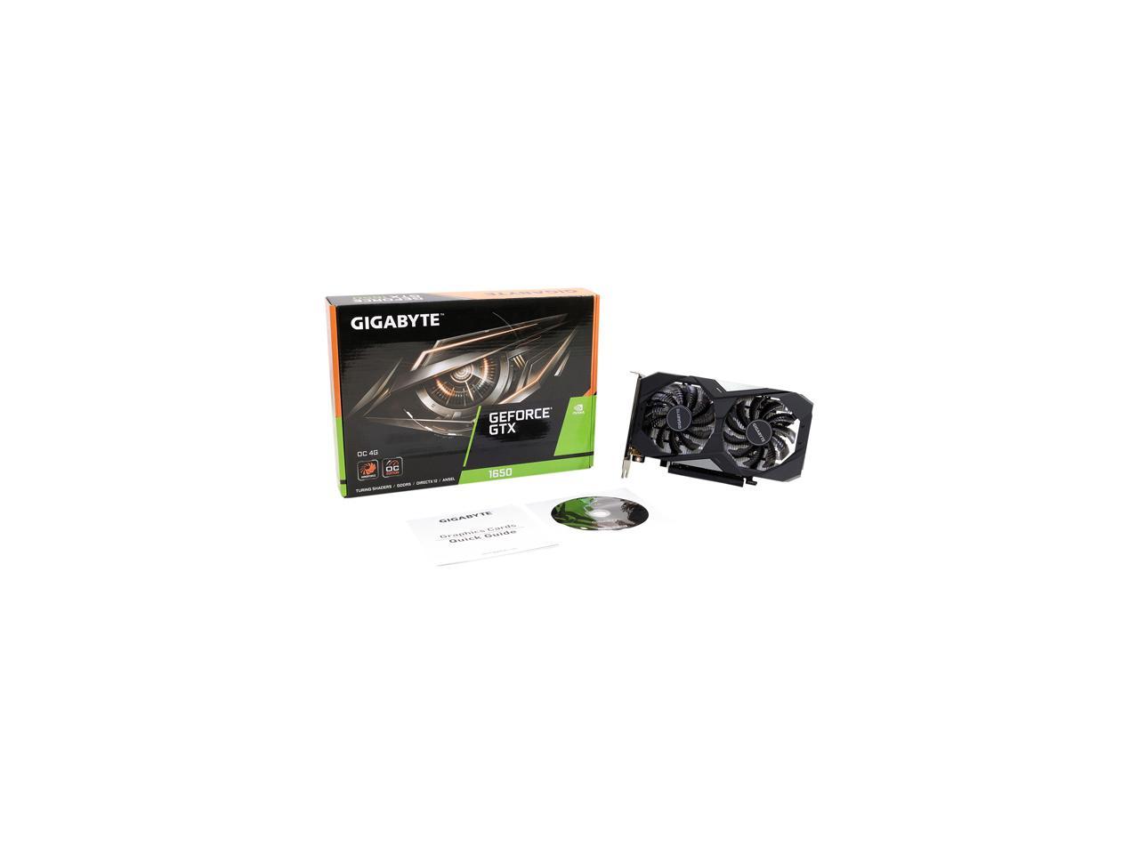 GIGABYTE GeForce GTX 1650 OC 4G Graphics Card, 2 x WINDFORCE Fans, 4GB 128-Bit GDDR5, GV-N1650OC-4GD Video Card