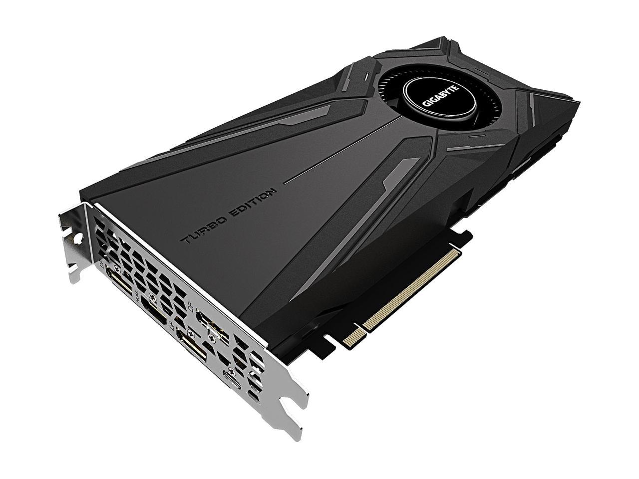 GIGABYTE GeForce RTX 2080 SUPER DirectX 12 GV-N208STURBO-8GC 8GB 256-Bit GDDR6 PCI Express 3.0 x16 SLI Support ATX Video Card