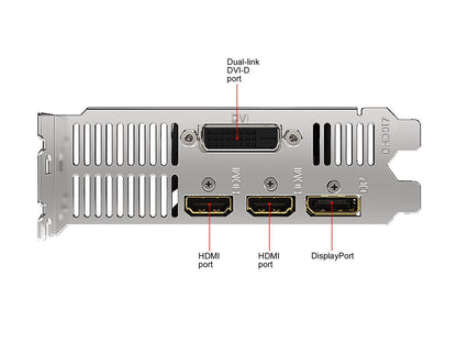 GIGABYTE GeForce GTX 1650 DirectX 12 GV-N1656OC-4GL 4GB 128-Bit GDDR6 PCI Express 3.0 x16 Low Profile Ready Video Card