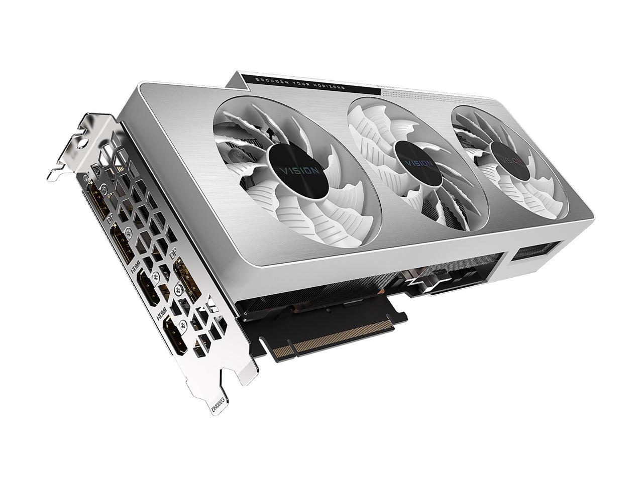 GIGABYTE GeForce RTX 3080 DirectX 12 GV-N3080VISION OC-10GD 10GB 320-Bit GDDR6X PCI Express 4.0 x16 ATX Video Card