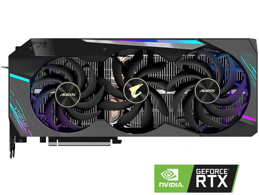 GIGABYTE AORUS GeForce RTX 3090 DirectX 12 GV-N3090AORUS X-24GD 24GB 384-Bit GDDR6X PCI Express 4.0 x16 SLI Support ATX Video Card