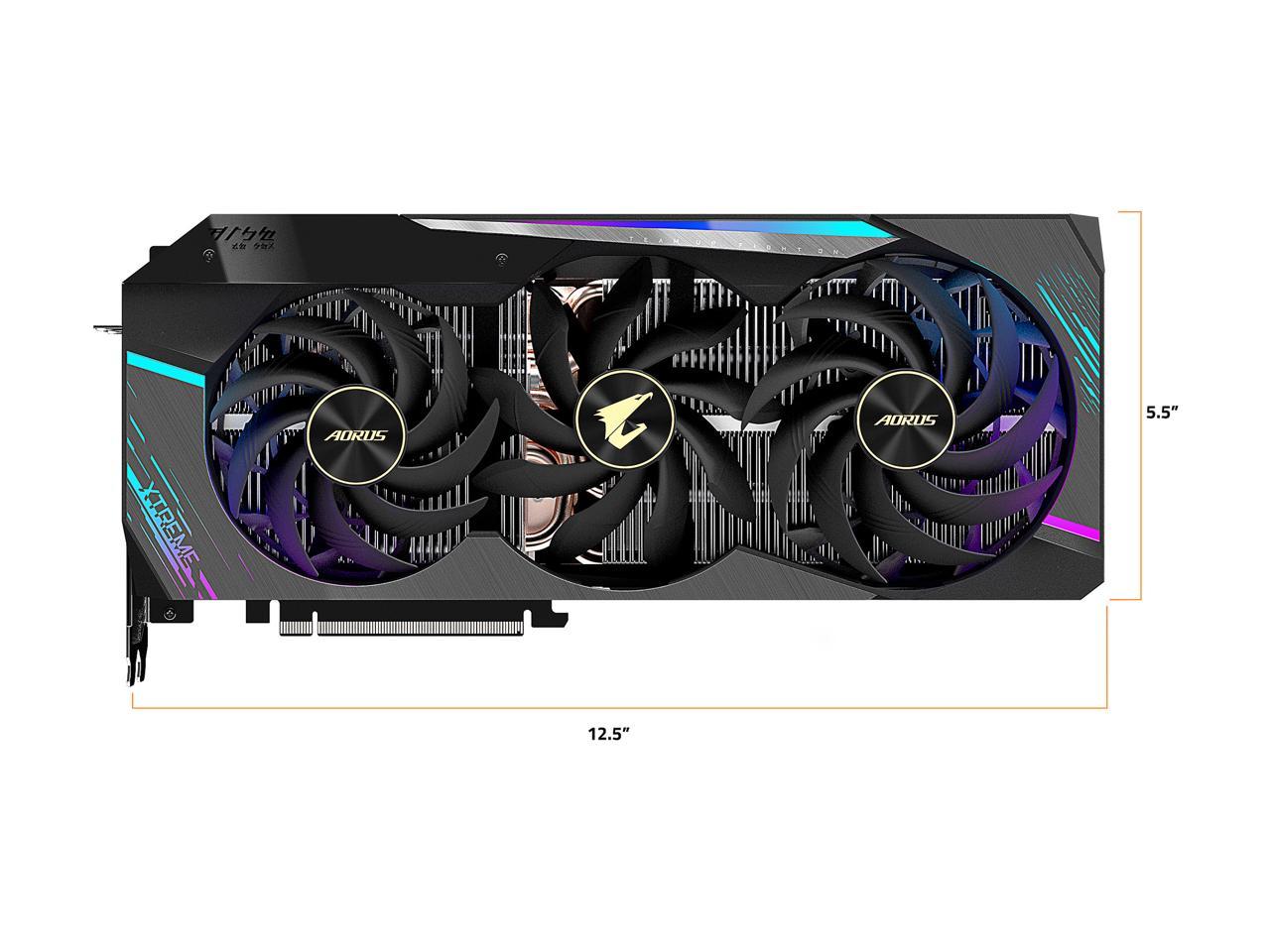 GIGABYTE AORUS GeForce RTX 3090 DirectX 12 GV-N3090AORUS X-24GD 24GB 384-Bit GDDR6X PCI Express 4.0 x16 SLI Support ATX Video Card