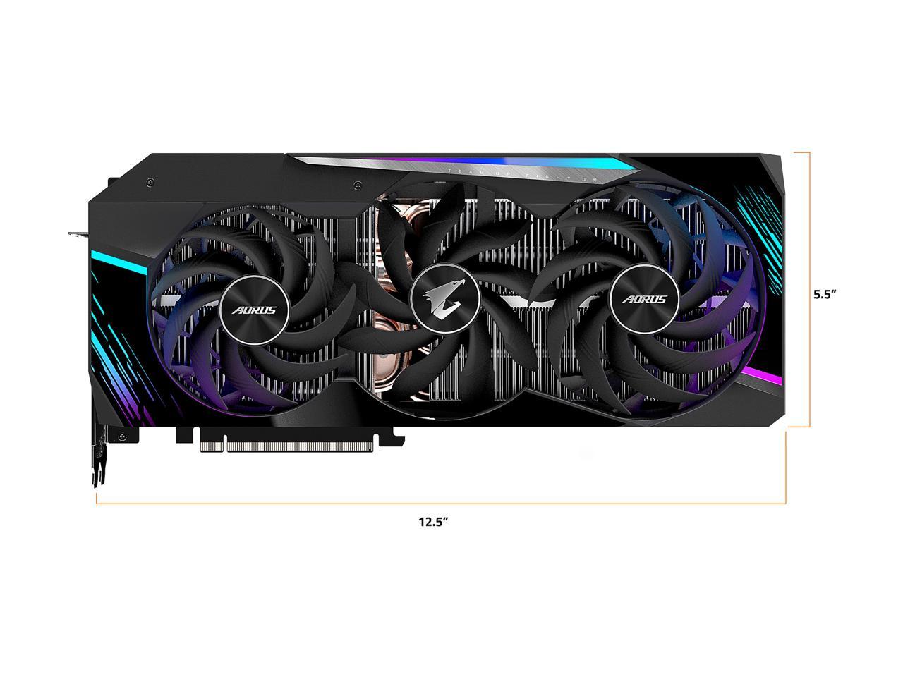 GIGABYTE AORUS GeForce RTX 3090 DirectX 12 GV-N3090AORUS M-24GD 24GB 384-Bit GDDR6X PCI Express 4.0 x16 SLI Support ATX Video Card