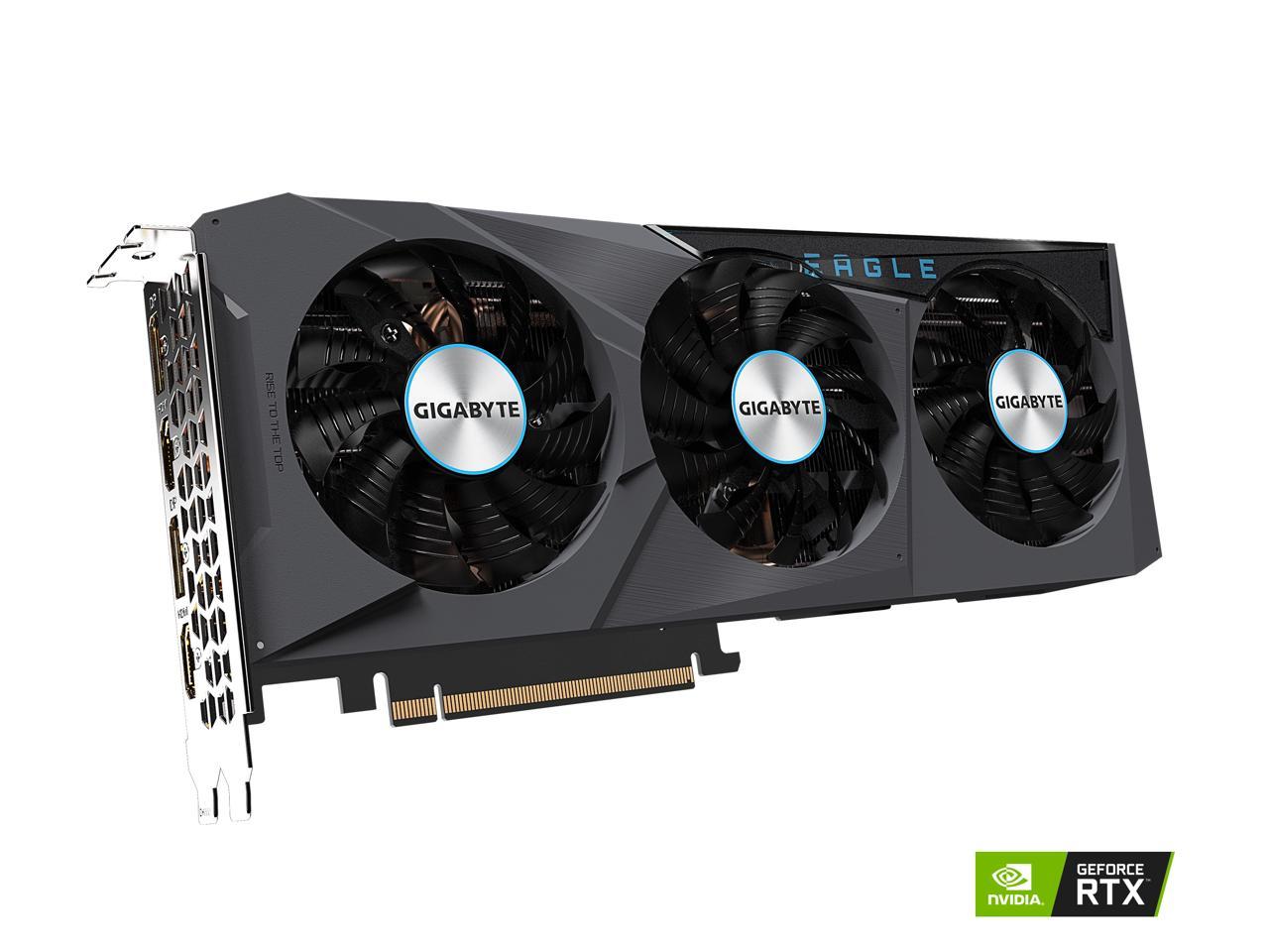 GIGABYTE GeForce RTX 3070 DirectX 12 GV-N3070EAGLE OC-8GD 8GB 256-Bit GDDR6 PCI Express 4.0 x16 ATX Video Card