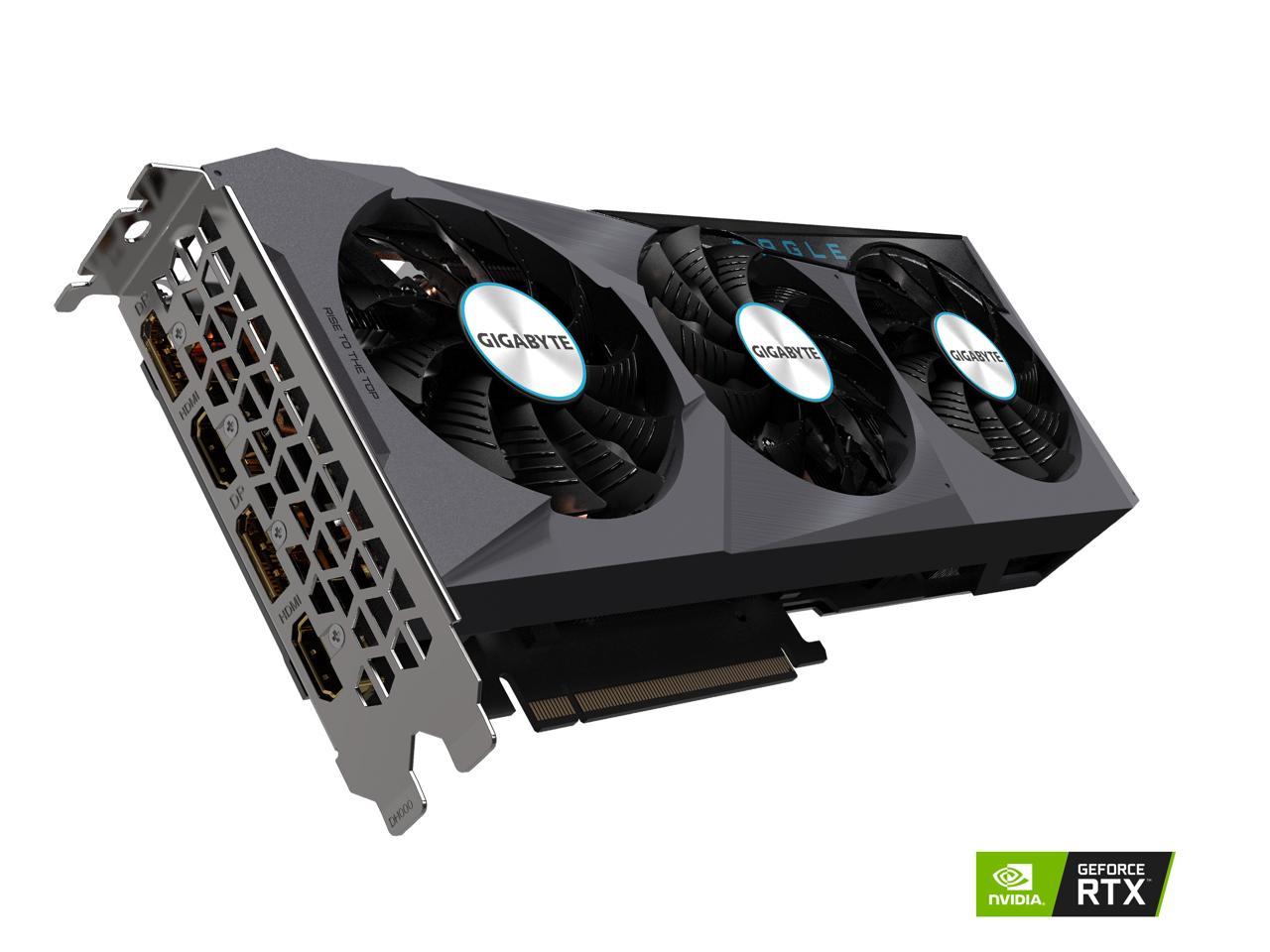 GIGABYTE GeForce RTX 3070 DirectX 12 GV-N3070EAGLE OC-8GD 8GB 256-Bit GDDR6 PCI Express 4.0 x16 ATX Video Card