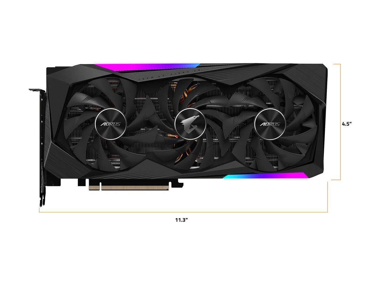 GIGABYTE AORUS GeForce RTX 3070 DirectX 12 GV-N3070AORUS M-8GD 8GB 256-Bit GDDR6 PCI Express 4.0 x16 ATX Video Card