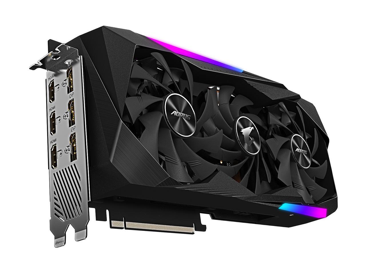 GIGABYTE AORUS GeForce RTX 3070 DirectX 12 GV-N3070AORUS M-8GD 8GB 256-Bit GDDR6 PCI Express 4.0 x16 ATX Video Card