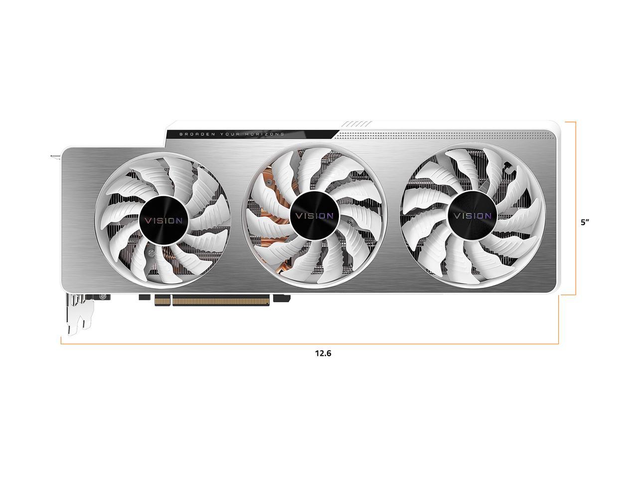 GIGABYTE GeForce RTX 3090 DirectX 12 GV-N3090VISION OC-24GD 24GB 384-Bit GDDR6X PCI Express 4.0 x16 SLI Support ATX Video Card
