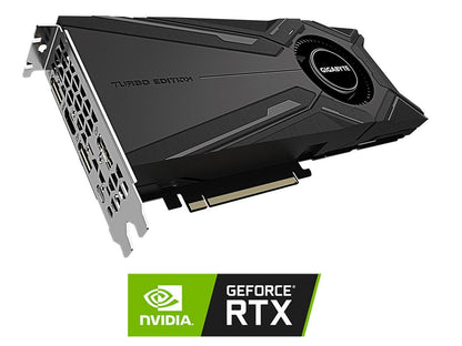 GIGABYTE GeForce RTX 2080 Ti DirectX 12 GV-N208TTURBO OC-11GC V2 11GB 352-Bit GDDR6 PCI Express 3.0 x16 SLI Support ATX Video Card