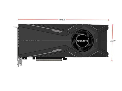 GIGABYTE GeForce RTX 2080 Ti DirectX 12 GV-N208TTURBO OC-11GC V2 11GB 352-Bit GDDR6 PCI Express 3.0 x16 SLI Support ATX Video Card