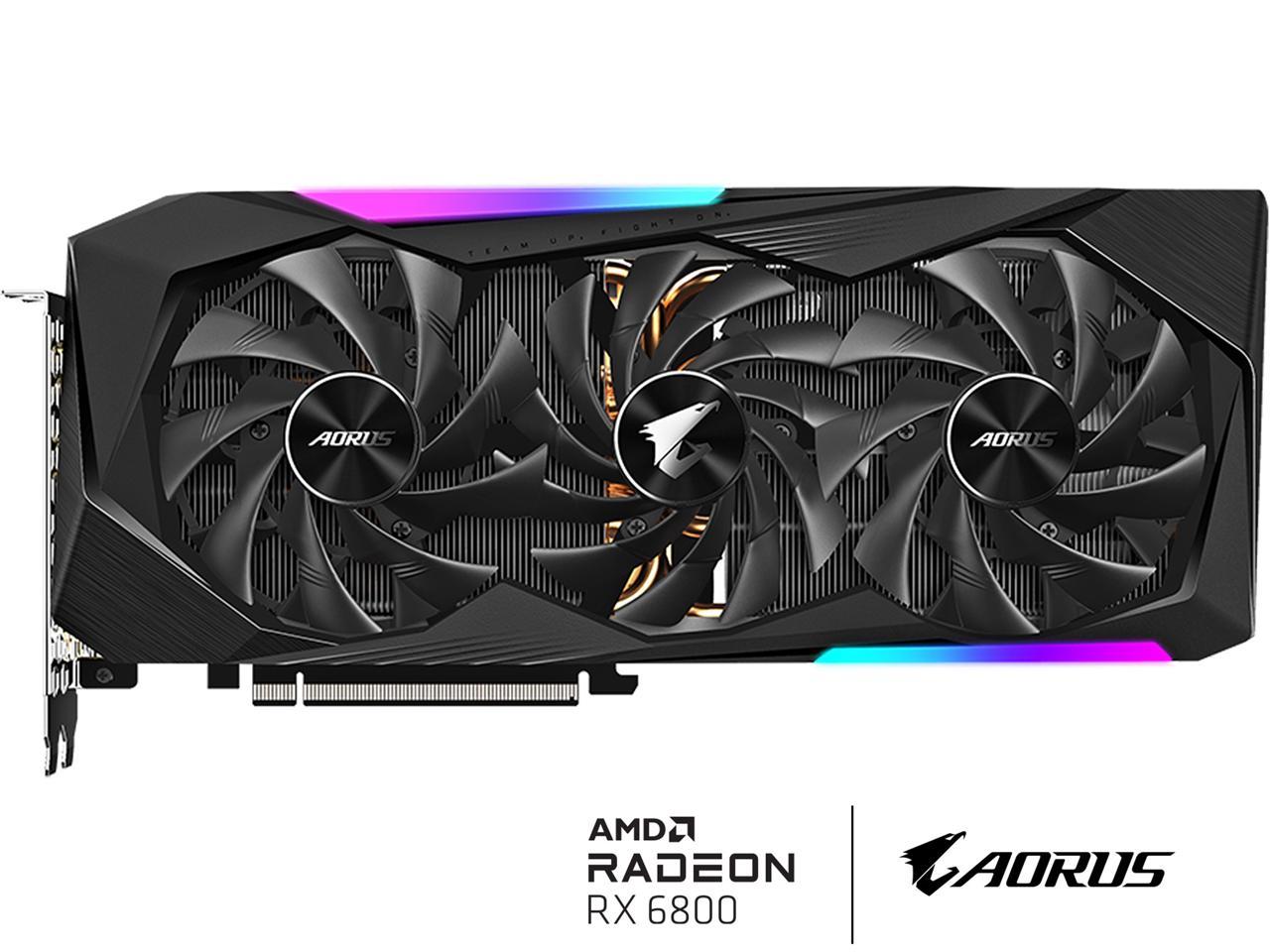 GIGABYTE AORUS Radeon RX 6800 MASTER 16G Graphics Card, MAX-COVERED Cooling, 16GB 256-bit GDDR6, GV-R68AORUS M-16GD Video Card