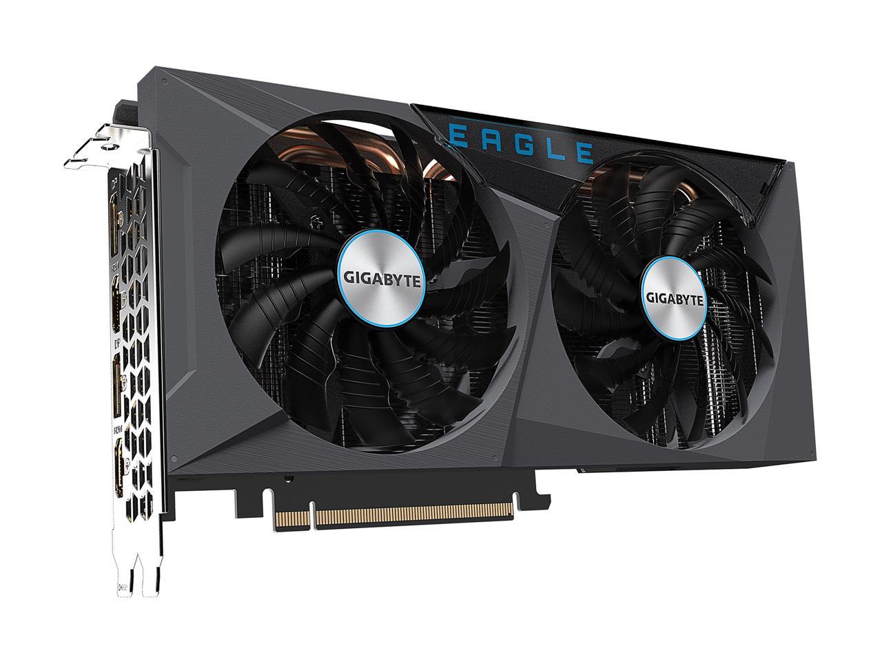 GIGABYTE GeForce RTX 3060 EAGLE 12G Graphics Card, 2 x WINDFORCE Fans, 12GB 192-bit GDDR6, GV-N3060EAGLE-12GD Video Card