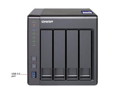 Qnap 4 Bay TS-431X2-2G-US ARM-based Quad Core 1.7GHz, 2GB RAM, 1 x 10GbE(SFP+) ,2 x 1GbE