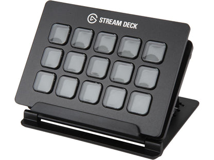 Elgato Stream Deck - Live Content Creation Controller with 15 Customizable LCD Keys, Adjustable Stand, for Windows 10 and macOS 10.11 or Later