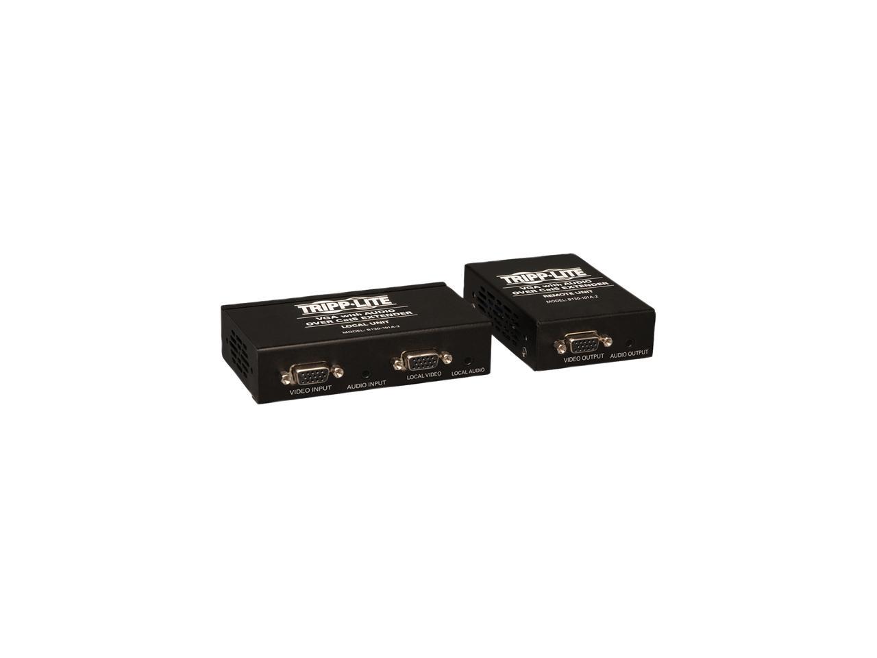 Tripp Lite VGA with Audio Over Cat5 / Cat6 Extender, Transmitter and Receiver with EDID Copy, 1920x1440 at 60 Hz (B130-101A-2)