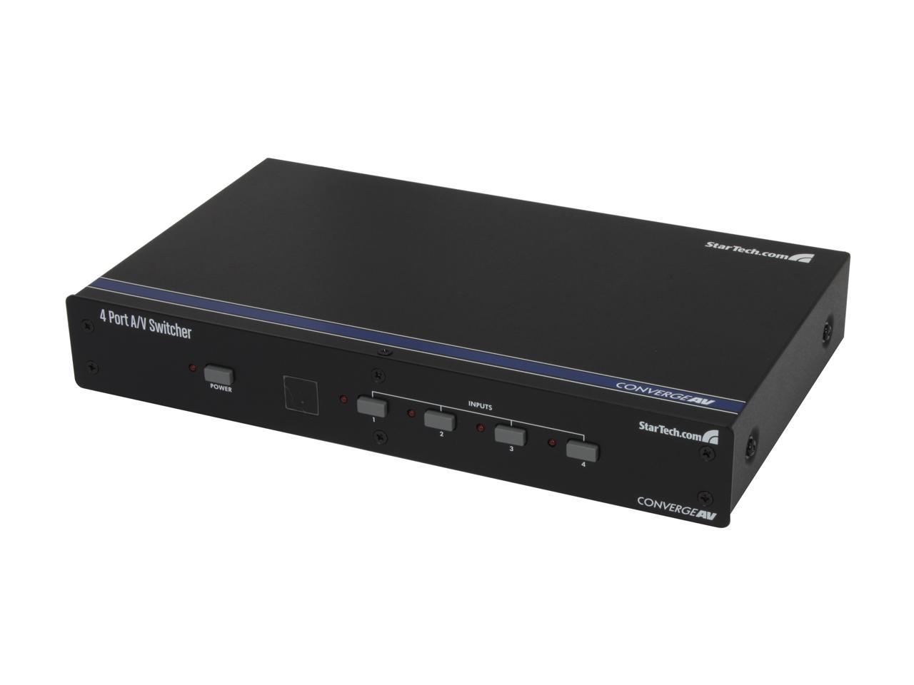 StarTech.com 4 Port VGA Video Audio Switch with RS232 control VS410RVGAA