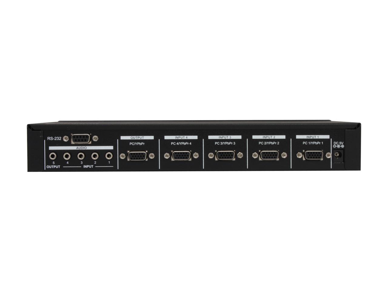 StarTech.com 4 Port VGA Video Audio Switch with RS232 control VS410RVGAA