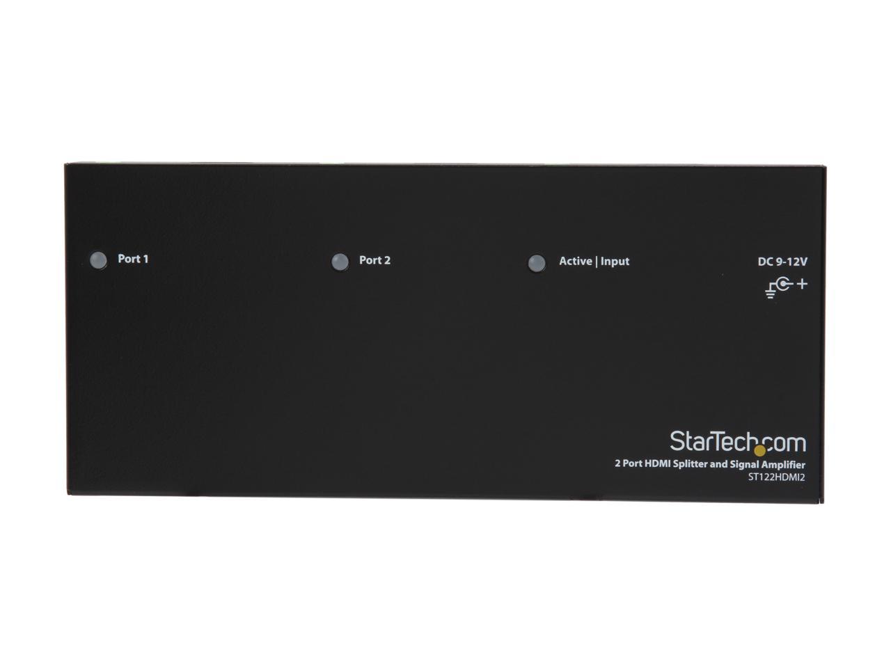 StarTech ST122HDMI2 HDMI Splitter 1 In 2 Out - 1080p - 2 Port - Signal Amplifier - Rugged - HDMI Multi Port - HDMI Audio Splitter