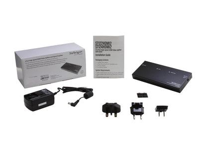 StarTech ST122HDMI2 HDMI Splitter 1 In 2 Out - 1080p - 2 Port - Signal Amplifier - Rugged - HDMI Multi Port - HDMI Audio Splitter