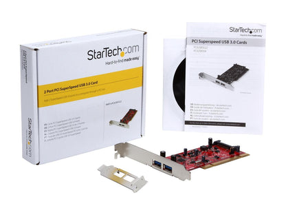 StarTech.com 2 Port PCI SuperSpeed USB 3.0 Adapter Card with SATA Power Model PCIUSB3S22