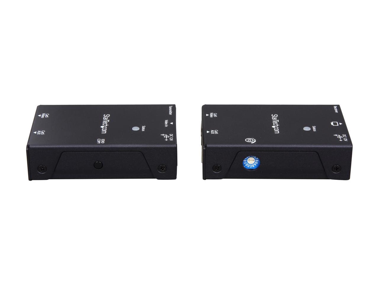 StarTech.com ST121SHD50 HDMI Over CAT5/CAT6 Extender with Power Over Cable - 165 ft (50m) HDMI Video/Audio Over Dual Ethernet Cable Extender - 1080p