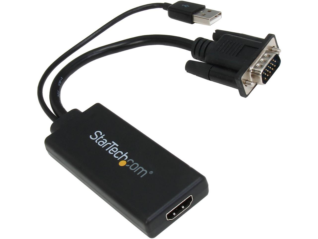 StarTech.com VGA2HDU VGA to HDMI Adapter with USB Audio & Power - Portable VGA to HDMI Converter - 1080p