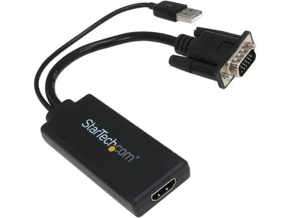 StarTech.com VGA2HDU VGA to HDMI Adapter with USB Audio & Power - Portable VGA to HDMI Converter - 1080p