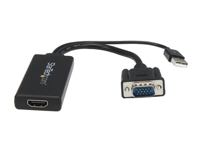StarTech.com VGA2HDU VGA to HDMI Adapter with USB Audio & Power - Portable VGA to HDMI Converter - 1080p