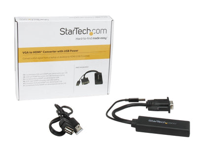 StarTech.com VGA2HDU VGA to HDMI Adapter with USB Audio & Power - Portable VGA to HDMI Converter - 1080p