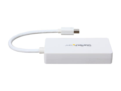 StarTech.com MDP2VGDVHDW Travel A/V Adapter: 3-in-1 Mini DisplayPort to VGA DVI or HDMI Converter - White