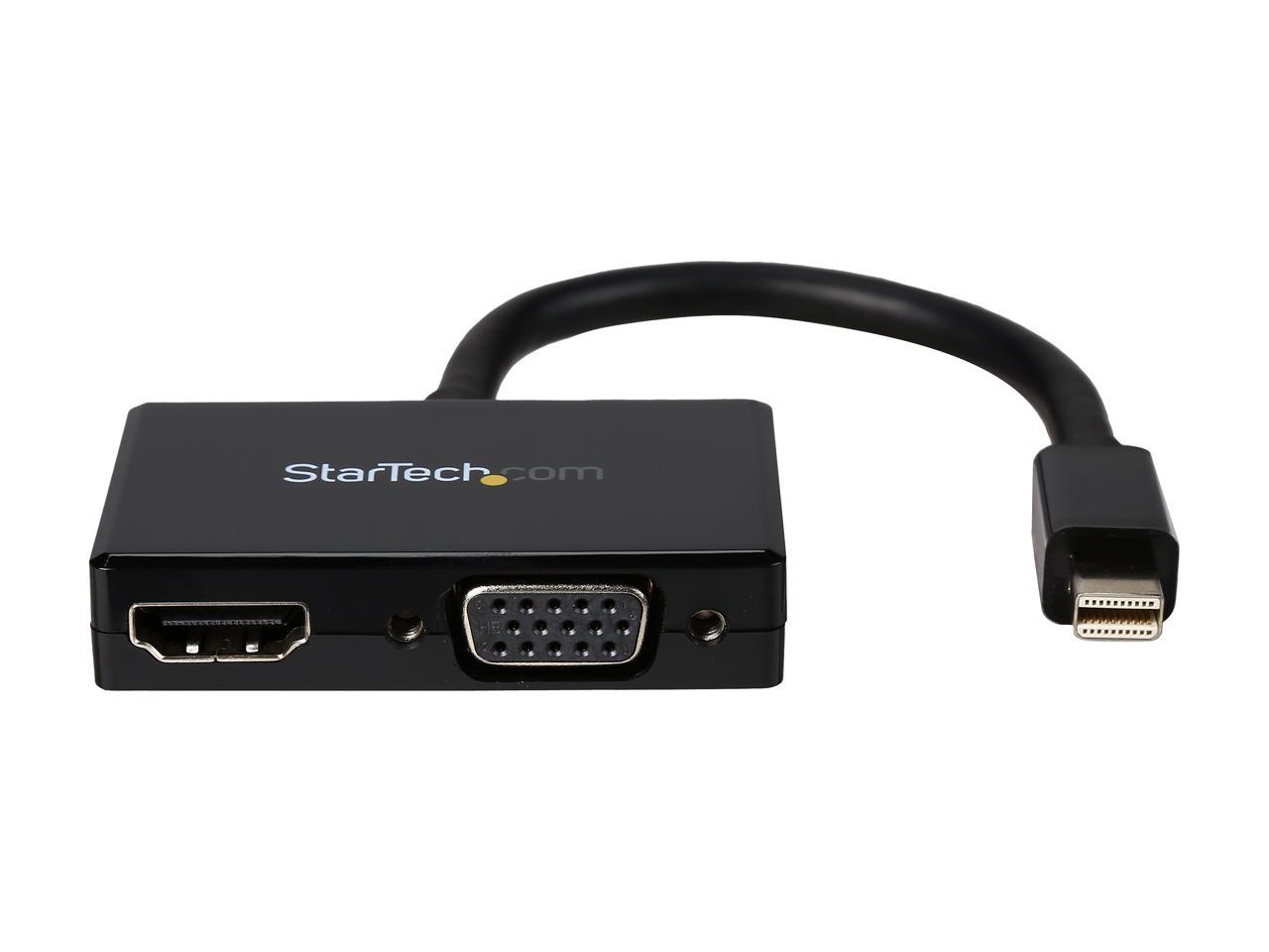 StarTech.com MDP2HDVGA Mini DisplayPort to HDMI and VGA - 2 in 1 Travel Adapter - Mini DisplayPort to VGA Adapter - Mini DP to HDMI Dongle - Monitor Adapter