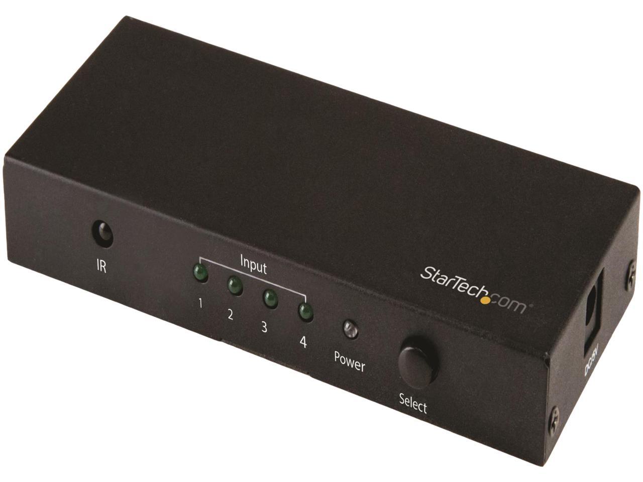 StarTech.com VS421HD20 4-Port HDMI Switch - 4K 60Hz - Supports HDCP - IR - HDMI Selector - HDMI Multiport Video Switcher - HDMI Switcher